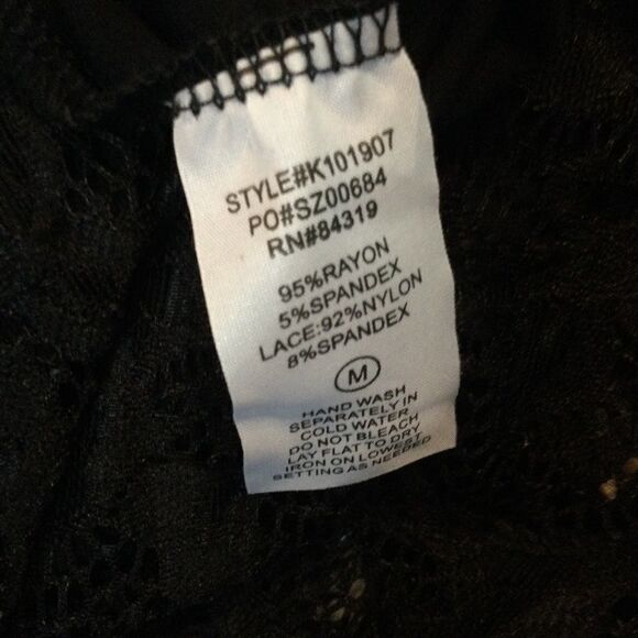 SALE BUY 2/$30. NWT Cyrus Women’s 2 Layer Black Lace M Blouse - Picture 8 of 8
